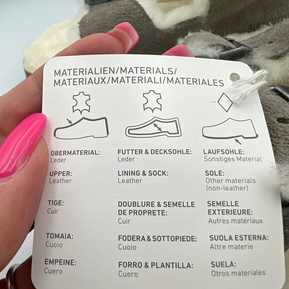 NWOB Birkenstock Arizona Shearling Sandals Gray Unisex Size W8 M6 - Picture 6 of 8